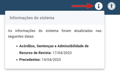 Botão de Informações do Sistema