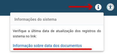 Botão de Informações do Sistema